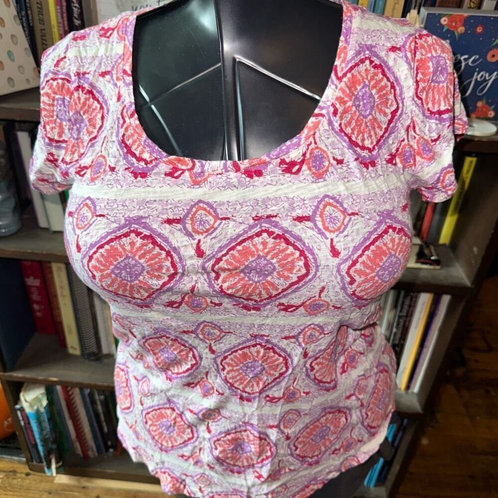 Lucky Brand M southwest colorful basic T-shirt